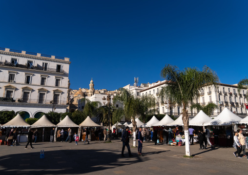 Algerian people in Martyrs Square, North Africa, Algiers, Algeria