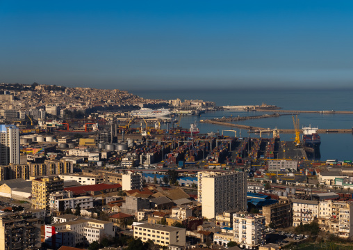 View of the port at sunrise, North Africa, Algiers, Algeria