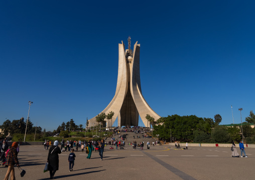 Tourists in Martyrs Memorial, North Africa, Algiers, Algeria