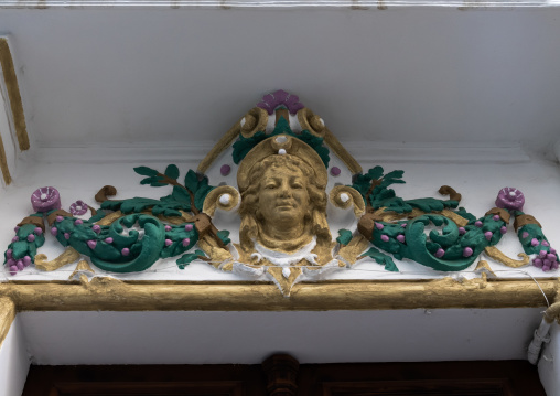 Old french colonial overdoor decoration, North Africa, Algiers, Algeria