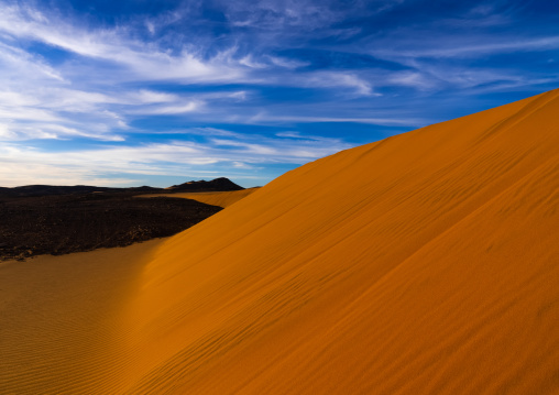 Sand dunes in the Sahara desert, Tassili N'Ajjer National Park, Tadrart Rouge, Algeria