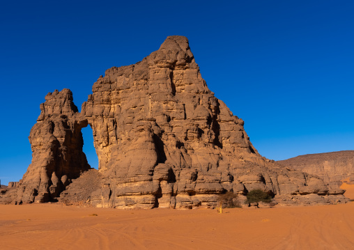 Rock formation in the desert, Tassili N'Ajjer National Park, Tadrart Rouge, Algeria