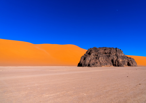 Rocks and sand dunes in Sahara desert, Tassili N'Ajjer National Park, Tadrart Rouge, Algeria