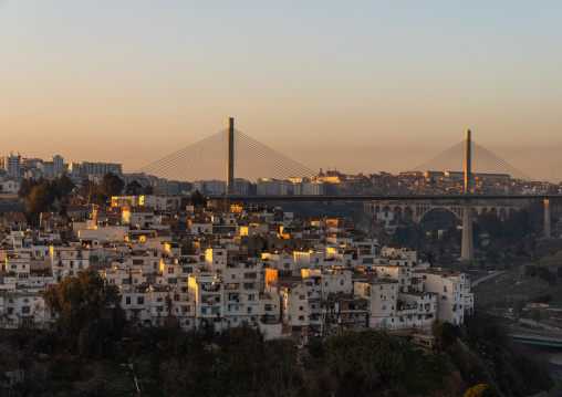 View of the town and Salah Bey Viaduct, North Africa, Constantine, Algeria