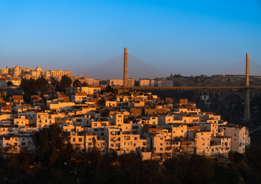 View of the town and Salah Bey Viaduct, North Africa, Constantine, Algeria