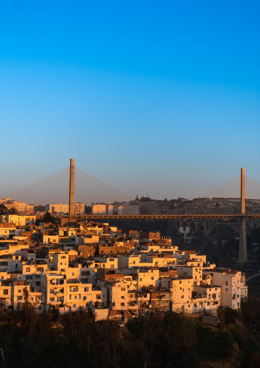 View of the town and Salah Bey Viaduct, North Africa, Constantine, Algeria