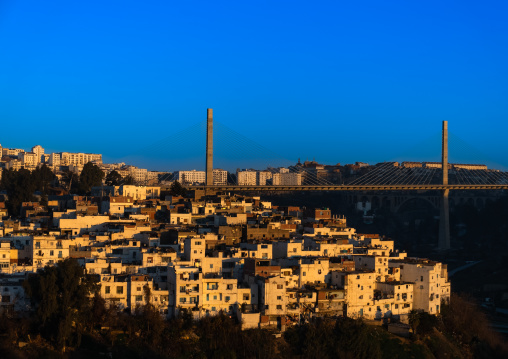 View of the town and Salah Bey Viaduct, North Africa, Constantine, Algeria