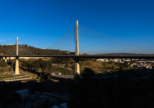 View of the town and Salah Bey Viaduct, North Africa, Constantine, Algeria