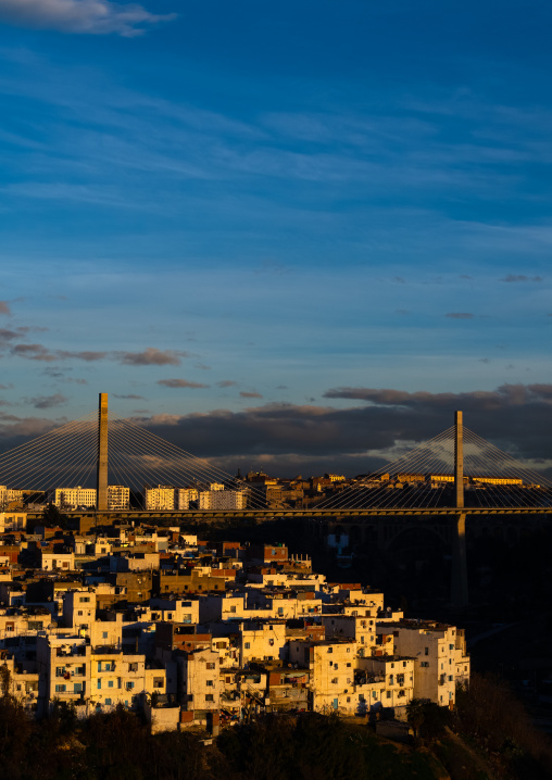 View of the town and Salah Bey Viaduct, North Africa, Constantine, Algeria