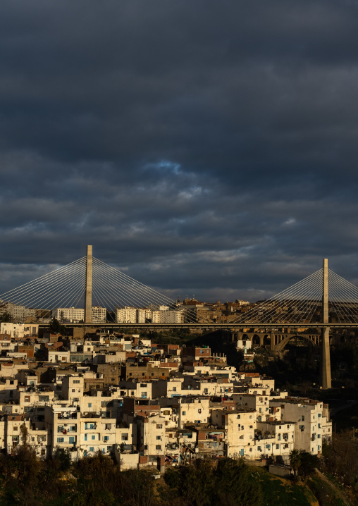 View of the town and Salah Bey Viaduct, North Africa, Constantine, Algeria