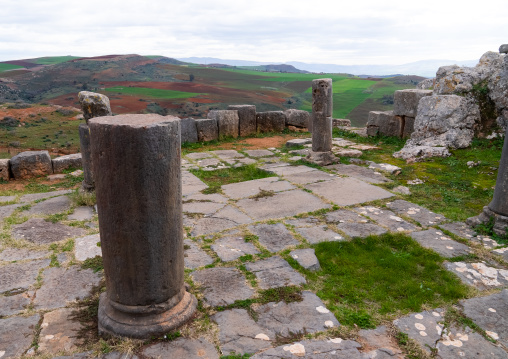 Small Christian basilica in Tiddis Roman Ruins, North Africa, Bni Hamden, Algeria