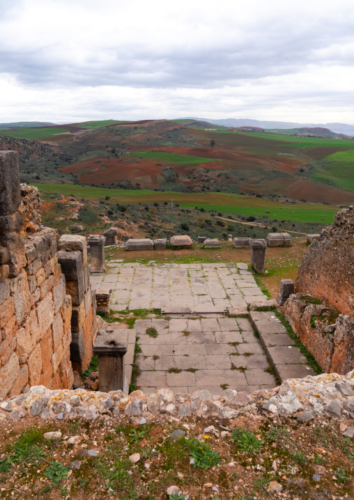 Forum in Tiddis Roman Ruins, North Africa, Bni Hamden, Algeria