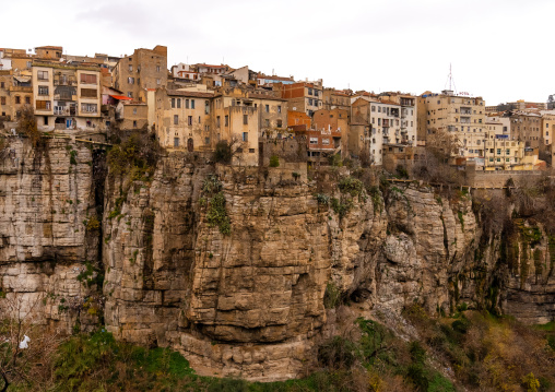 Old houses overlooking the canyon, North Africa, Constantine, Algeria