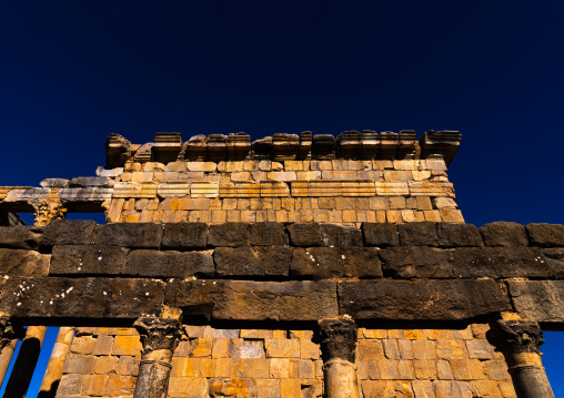 Severian Temple and the western colonnade at its side, North Africa, Djemila, Algeria