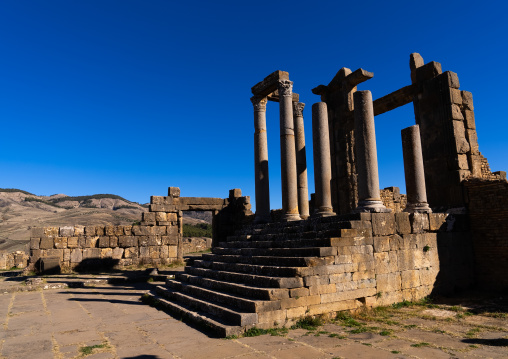 Temple to Venus Genetrix in the Roman ruins , North Africa, Djemila, Algeria