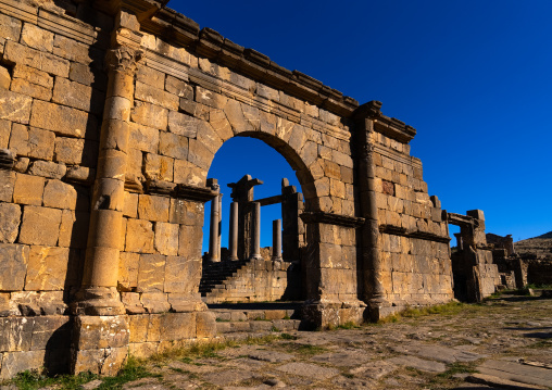 Entrance to the Forum and to the Market of Cosinius, North Africa, Djemila, Algeria