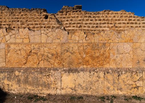 Marble wall in the Great Baths in the Roman ruins, North Africa, Djemila, Algeria