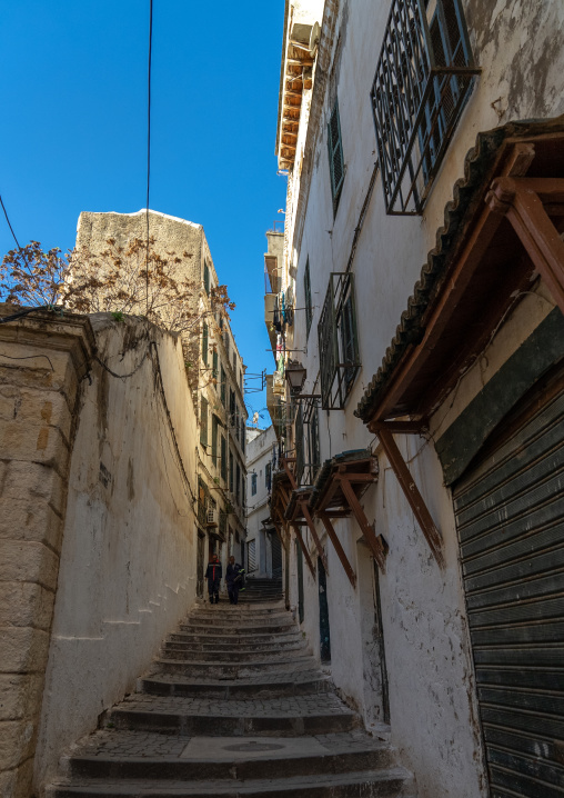 Streetscape in the Casbah of Algiers, North Africa, Algiers, Algeria