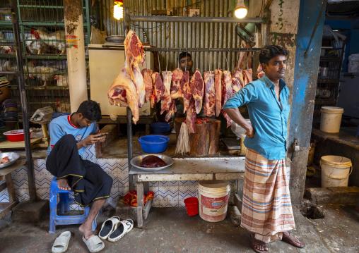 Meat sold in a butchery, Dhaka Division, Dhaka, Bangladesh