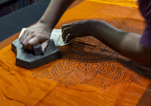 Block printing workshop in Dhaka New Market, Dhaka Division, Dhaka, Bangladesh