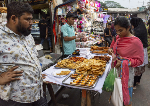 Food for ramadan iftar sold in the street, Dhaka Division, Dhaka, Bangladesh