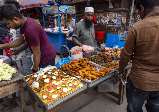 Food for ramadan iftar sold in the street, Dhaka Division, Dhaka, Bangladesh