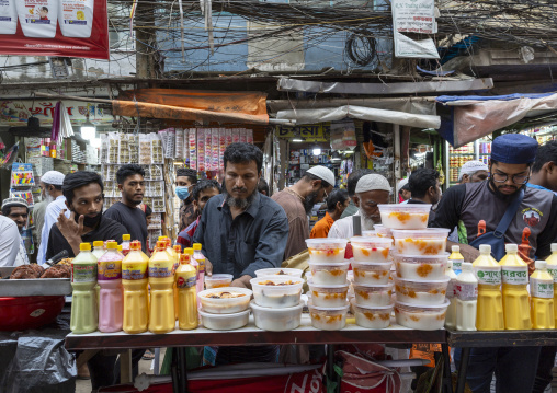 Food for ramadan iftar sold in the street, Dhaka Division, Dhaka, Bangladesh