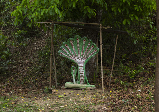 Green hindu Vasuki snake sculpture, Sylhet Division, Kamalganj, Bangladesh