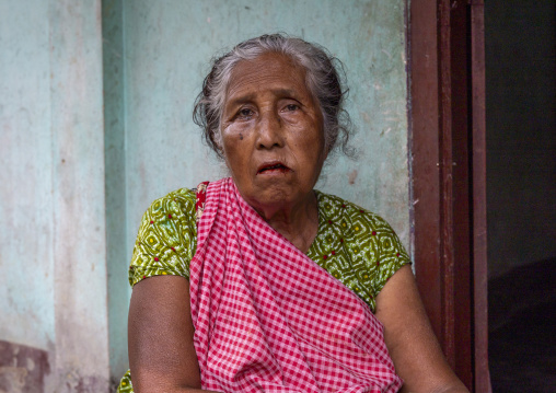 Portrait of an old Khasi tribe woman, Sylhet Division, Kamalganj, Bangladesh