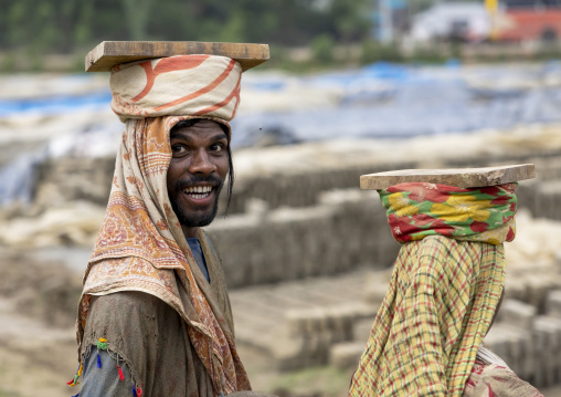 Workers in a brick factory, Sylhet Division, Bahubal, Bangladesh