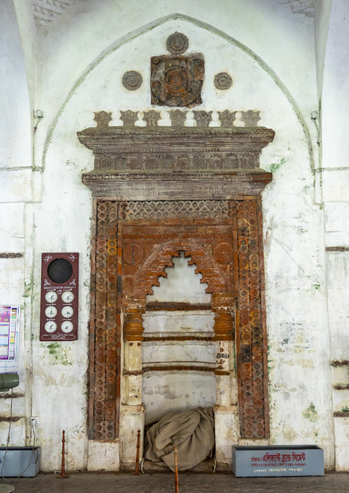 One of the Mihrab of the Sixty Dome Mosque or Saith Gunbad Masjid, Khulna Division, Bagerhat, Bangladesh