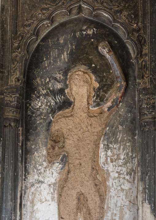 Broken statutes inside Shiva Temple, Rajshahi Division, Puthia, Bangladesh