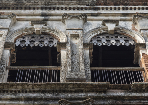 Heritage house windows inside Balihati Palace, Dhaka Division, Saturia, Bangladesh