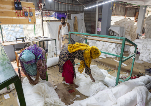 Workers in a textile factory, Dhaka Division, Rupganj, Bangladesh