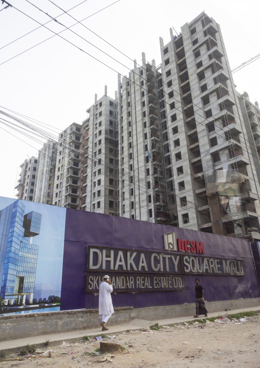 Apartments under construction in the city center, Dhaka Division, Dhaka, Bangladesh