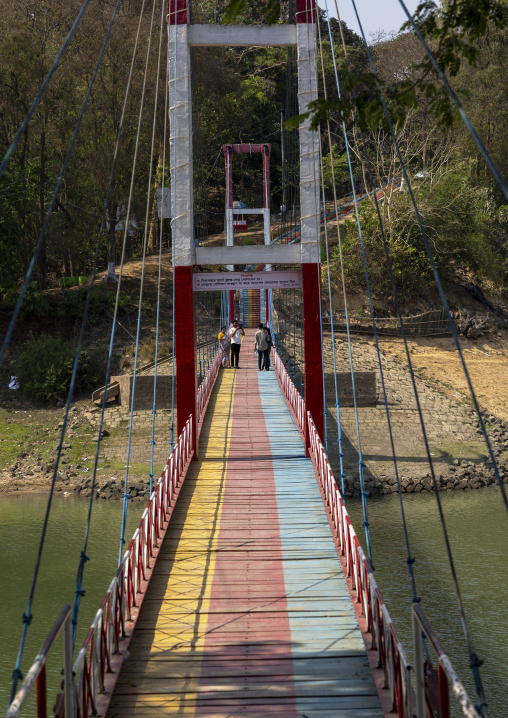 Suspension bridge on Kaptai Lake, Chittagong Division, Rangamati Sadar, Bangladesh