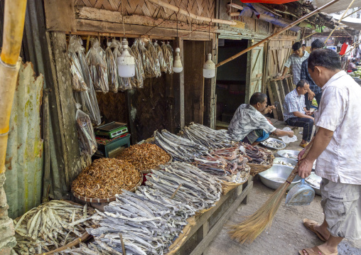 Dried fishes for sale at Chakma tribe market, Chittagong Division, Rangamati Sadar, Bangladesh