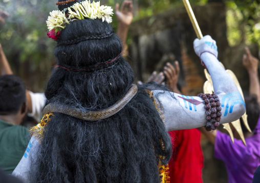 Lord Shiva procession with devotees at Lal Kach festival, Dhaka Division, Tongibari, Bangladesh