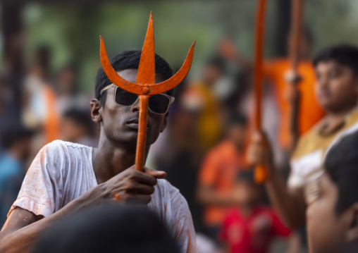 Portrait of a Hindu devotee in Lal Kach festival, Dhaka Division, Munshiganj Sadar, Bangladesh