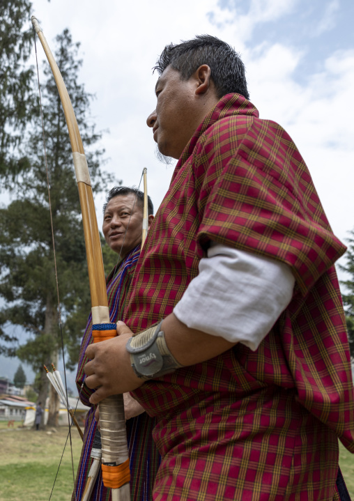 Bhutanese archers on an archery range, Chang Gewog, Thimphu, Bhutan