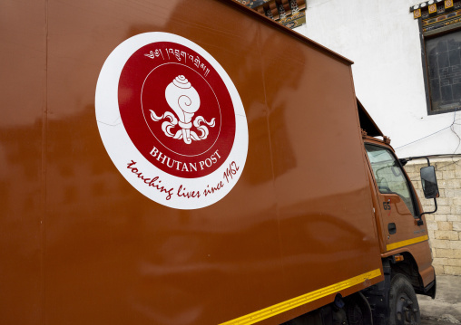 Bhutan post red truck, Chang Gewog, Thimphu, Bhutan