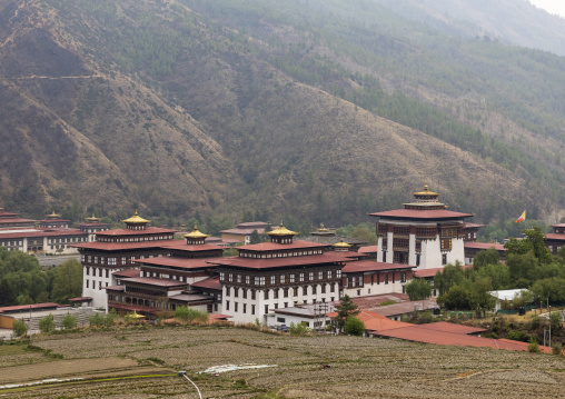 Buddhist monastery and fortress Tashichho Dzong, Chang Gewog, Thimphu, Bhutan