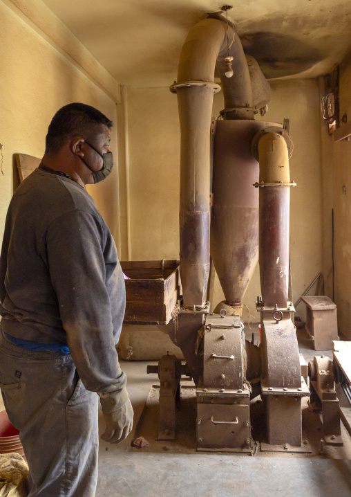 Bhutanese man manufacturing incense sticks in Nado Poizokhang , Chang Gewog, Thimphu, Bhutan