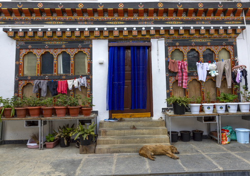 Traditional house in the Institute of Zorig Chosum, Chang Gewog, Thimphu, Bhutan