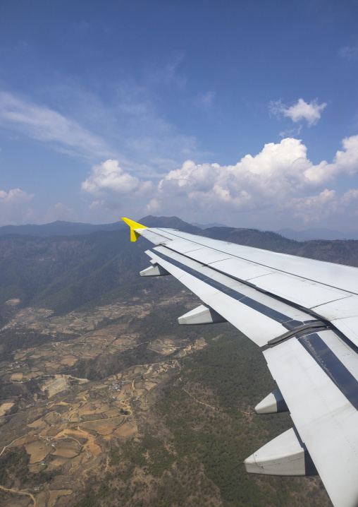 Aerial view from a plane, Wangchang Gewog, Paro, Bhutan