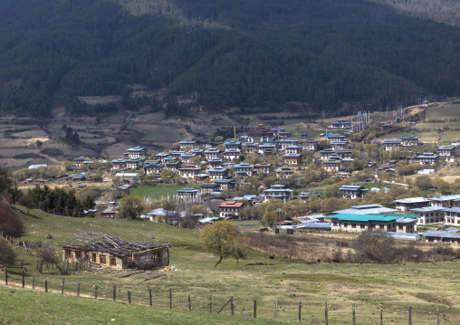 Village in the valley, Trongsa District, Trongsa, Bhutan