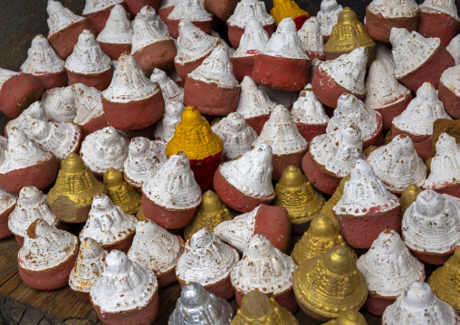 Tsa Tsas made with ashes of the deads to commemorate them, Wangchang Gewog, Paro, Bhutan