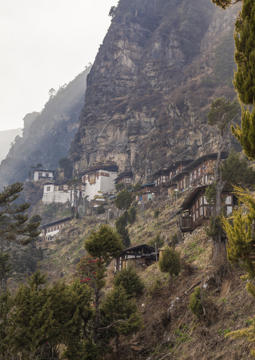 Kila Goenpa Nunnery with rays of light, Wangchang Gewog, Paro, Bhutan