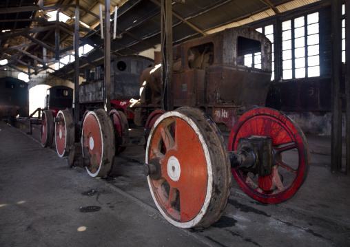 Old train in the train station workshop, Central Region, Asmara, Eritrea