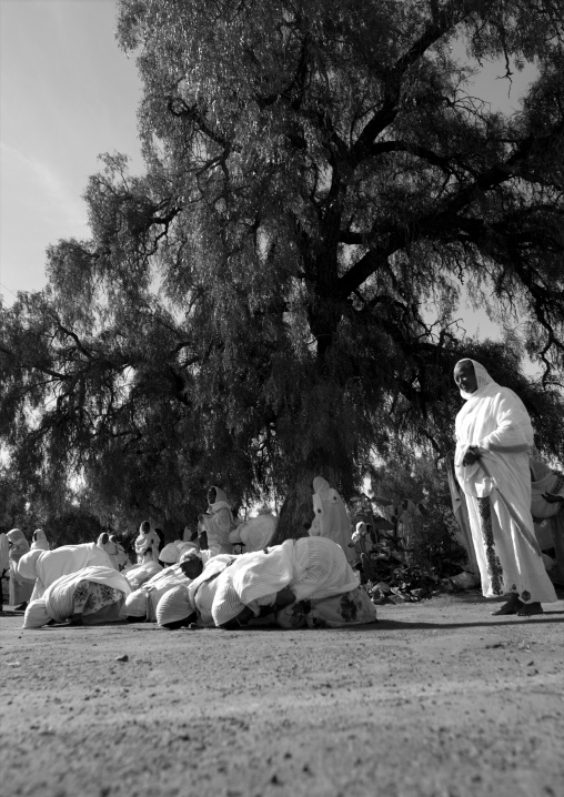 Eritrean women praying at Enda Mariam church, Central Region, Asmara, Eritrea